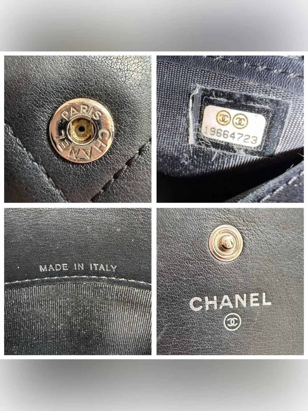 Chanel Quilted Calfskin Wallet w/ Authenticity Card + Box
